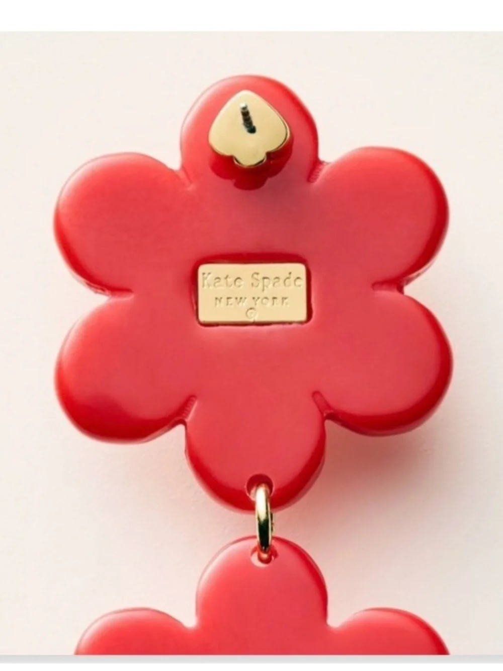 kate spade New York x Target Red Flower Dangle Earrings NIB